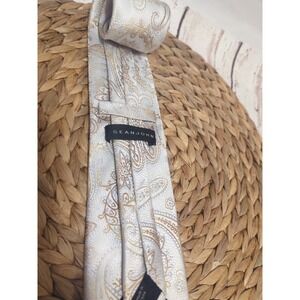 Sean John silk Paisley Tie White /Gold Men's Tie